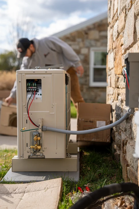 Électricien travaillant à l'installation d'un système électrique dans une maison en cours de réforme